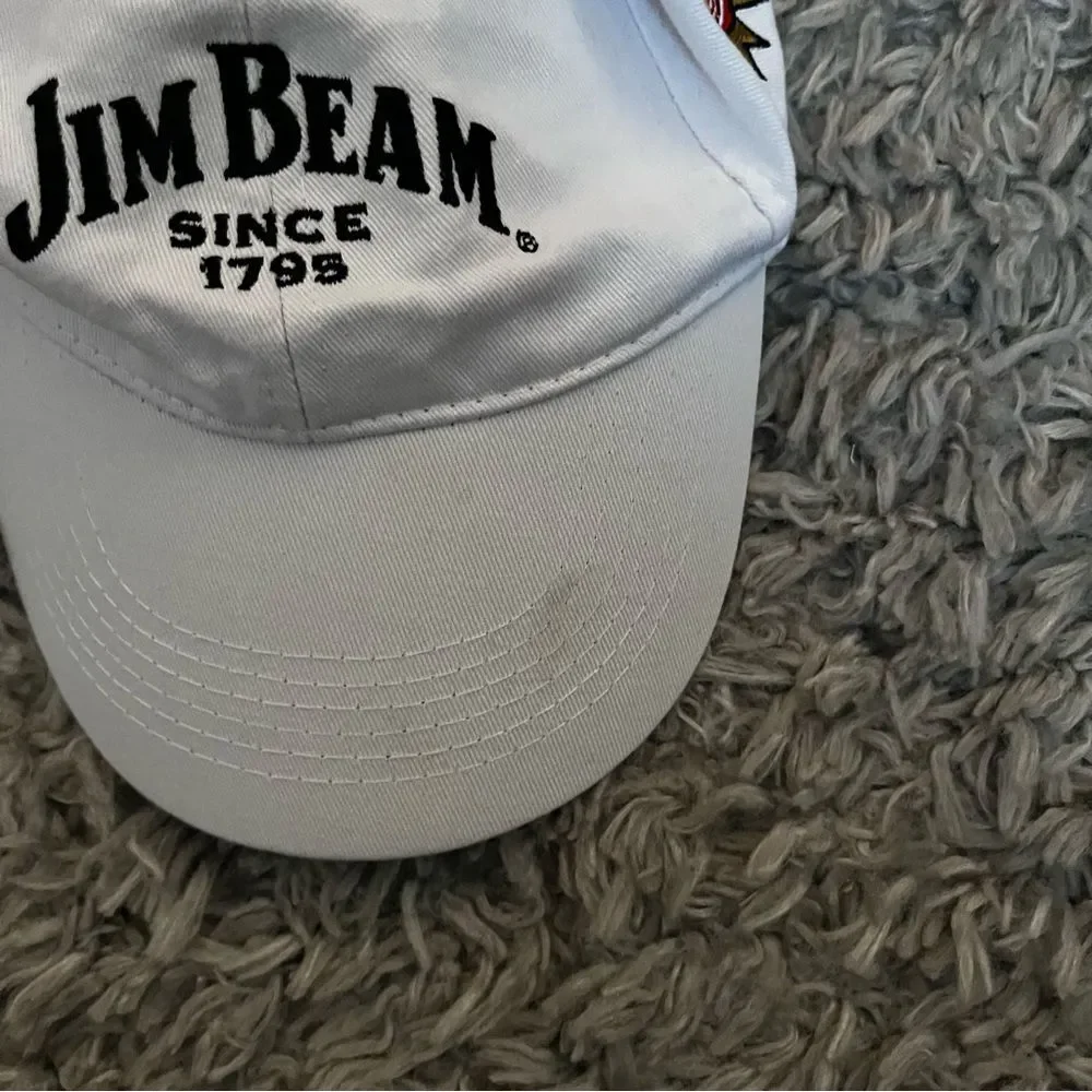 Jim beam white baseball cap hat